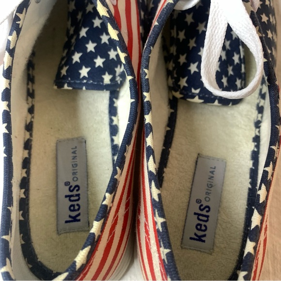 Keds Women’s Sz 7.5 Patriotic American Flag Sneaker Star’s and  Stripes Terry - Picture 6 of 9
